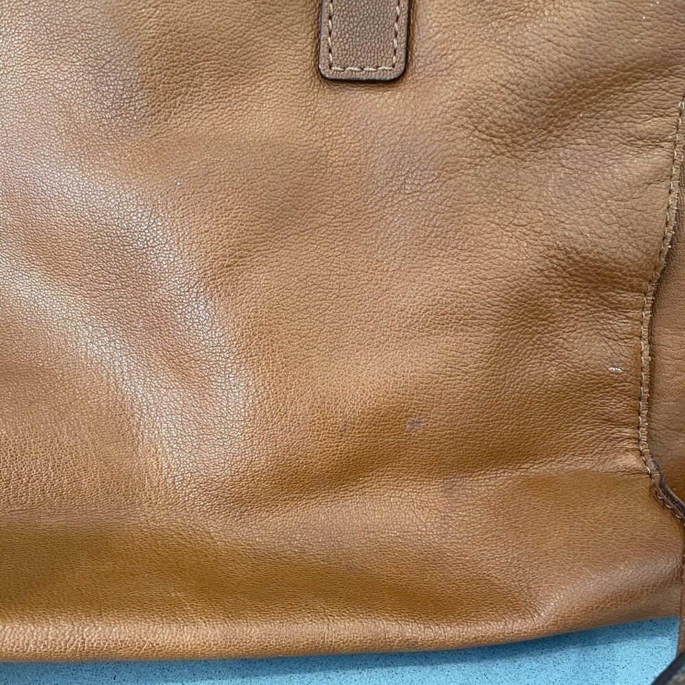 Michael Kors Hamilton Brown Leather Large Satchel Shoulder Bag W/ Lock and Key - Picture 3 of 6